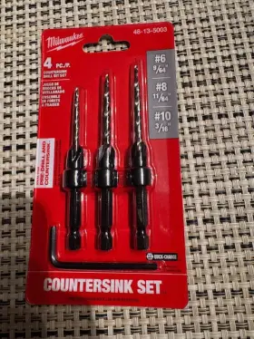 48-13-5003 Milwaukee New Drill Bit Countersink Set Of 4 Sealed