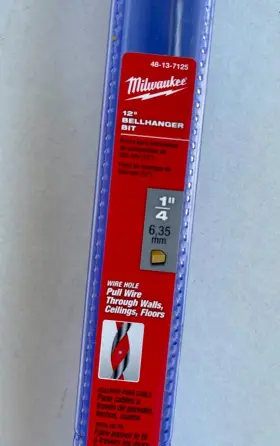 48-13-7125 Milwaukee Brand New - 1/4 Inch X 12 Bellhanger Bit