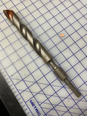 48-20-5130 Milwaukee 1-1/8 Inch X12 One Piece Percussion Bit Carbide Tipped Cat.no