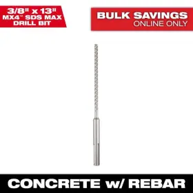 48-20-8401 Milwaukee 3/8 Inch X 13 4-cutter Sds-max Carbide Drill Bit