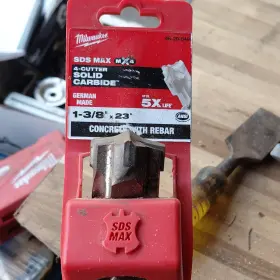 48-20-8481 Milwaukee Sds Max Mx4 4-cutter Solid Carbide Bit 1-3/8 Inch X 23 Concrete
