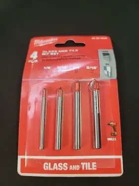 48-20-89888 Milwaukee 48-20-8988 4 Piece Glass And Tile Bit Set Item New