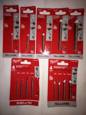 48-20-8990 Milwaukee Carbide Glass/tile/stone Drill Bits Assorted Sizes Brand New