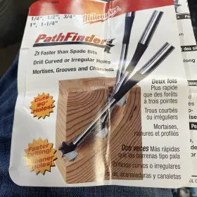 49-22-8002 Milwaukee 48-22-8002 5 Pc Pathfinder Drill Bit Set 1/4 Inch 1/2 3/4 1 1-1/4