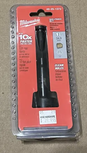48-25-1372 Milwaukee Genuine Wood Selfeed Bit 1-3/8ftft New-sealed