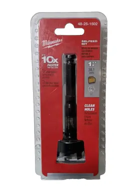 48-25-1502 Milwaukee 1-1/2 Inch Selfeed High-speed Steel Wood Boring Bit 1-pack