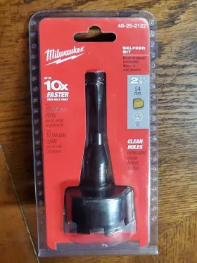 48-25-2122 Milwaukee New Drill Bit Self Fed 2-1/8 Inch Hole Dia 7/16 Hex Shank