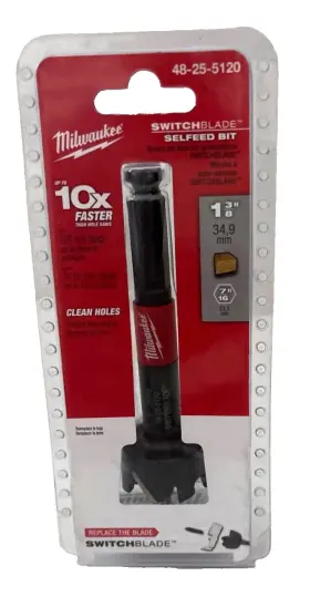 48-25-5120 Milwaukee Replace The Blade Selfeed Bit 1-3/8 Inch Clean Holes Brand New