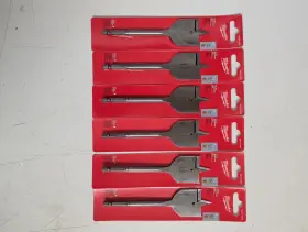 48-27-1501 Milwaukee 1-1/2 Inch X 6 Flat Boring Bit -6 Pack