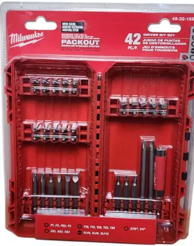 48-32-1554 Milwaukee All Purpose 42 Piece Hex Driver Bit Set Packout Compatible Case Screw
