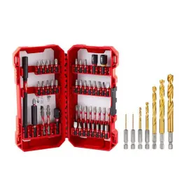 48-32-4023-48-89-4637 Milwaukee Shockwave Impact Duty Alloy Steel Driver Bit Set With Titanium Drill