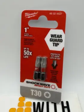 48-32-4437 Milwaukee Shockwave 1 Inch T30 Impact Bit 2pk