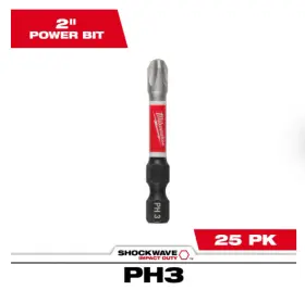 48-32-4763 Milwaukee Shockwave Impact Duty 2 Inch Phillips #3 Power Bit - Pack Of 25