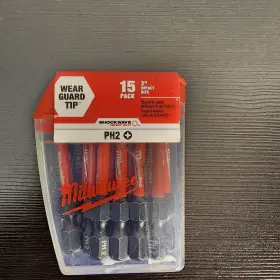48-32-5004 Milwaukee #2 Philips Shockwave 2 Inch Impact Duty Steel Driver Bits 15-pack