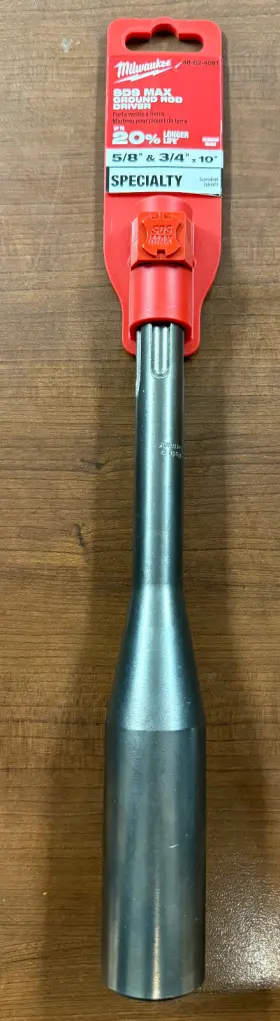 48-62-4091 Milwaukee Sds Max Ground Rod Driver - 5/8 Inch And 3/4 X 10