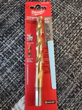 48-89-2224 Milwaukee 48-89-2225 New Titanium Metal Thunderbolt 27/64 Inch Drill Bit