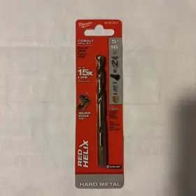 48-89-2313 Milwaukee Hard Metal 5/16 Inch Cobalt Drill Bit Red Helix Quad Edge Tip New Sealed