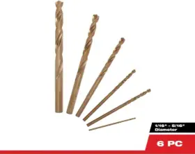 48-89-2330 Milwaukee 6 Pc Cobalt Drill Bit Set Red Helix Hard Metal New