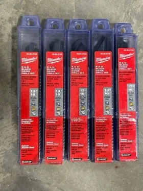 48-89-2748 Milwaukee Lot Of 5- 13/16 Inch S&d Black Oxide Drill Bit