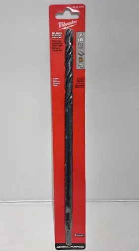 48-89-2775 Milwaukee 7/16 Inch X 12 Extra Long Extended Length Black Oxide Drill Bit