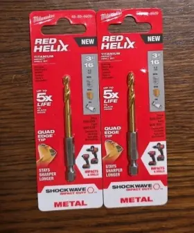 48-89-4609 Milwaukee 3/16 Inch Shockwave Impact Duty Titanium Drill Bit - Lot Of 2