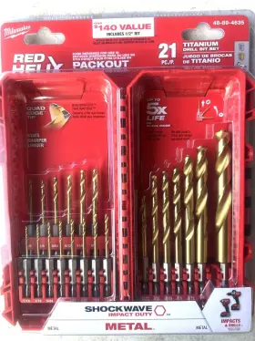 48-89-4635 Milwaukee Shockwave Impact Duty Titanium Twist Drill Bit Set