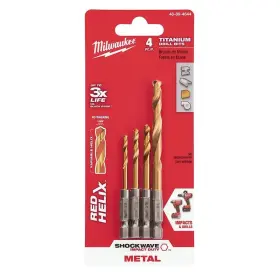 48-89-4644 Milwaukee Titanium Drill Bit Set 4 Pc Shockwave Impact Duty