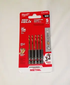 48-89-4655 Milwaukee Shockwave 1/8 Inch Titanium Twist Drill Bits 5-pack