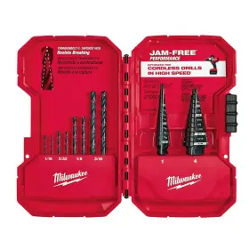 48-89-9222 Milwaukee Black Oxide Step Drill Bit Set 10-piece