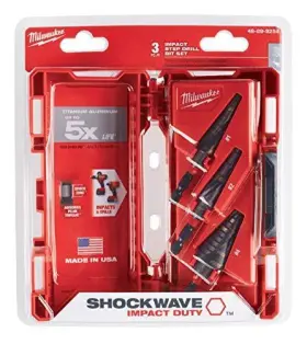48-89-9254 Milwaukee Shockwave High Speed Steel Impact Duty Step Bit 3 Pc Set