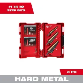 48-89-9291 Milwaukee Step Drill Bits Cobalt 3-flat Kit Stainless Steel Elongated 3-piece