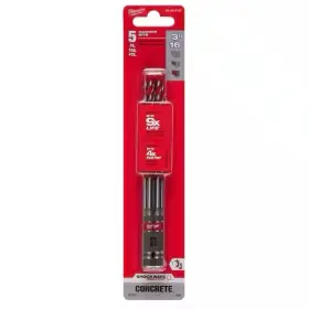 48209157 Milwaukee 5-pc 3/16 Inch Shockwave Carbide Impact And Hammer Drill Bits Masonry New