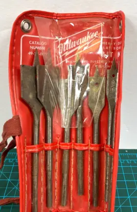 49-22-0071 Milwaukee Flat Boring Drill Bit Kit 6 Pc Set Wood