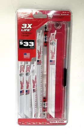 49-22-1110 Milwaukee Sawzall Blade Set With Case - Wmp010594