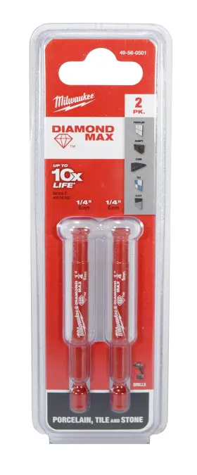 49-56-0501 Milwaukee Diamond Max 1/4inch Grit Hole Saw 2 Pack