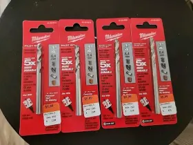 49-56-8010 Milwaukee Hole Saw Arbor Hss Pilot Drill Bit 1/4 Inch X 3-1/2 4 Pack