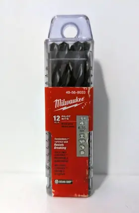 49-56-8033 Milwaukee 1/4 In X 3-1/2 High Speed Steel Pilot Bit 12pk - New