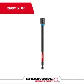 49-66-4585 Milwaukee Shockwave 3/8 Inch X 6 Magnetic Nut Driver Impact Duty Alloy Steel 1pk