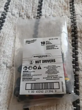 49-66-4736 Milwaukee Brand New 5/16 Magnetic Nut Driver For Impact 10 Peices