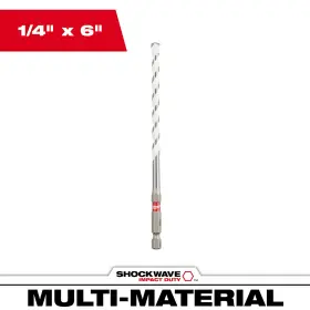 4921464 Milwaukee Shockwave Carbide Multi-material Drill Bit 1/4 Inch Diameter Model#