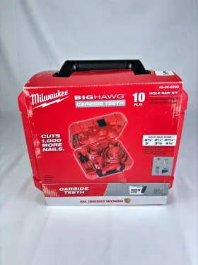 49-56-9290 Milwaukee 49569290 10pc Big Hawg With Carbide Teeth Hole Saw Kit