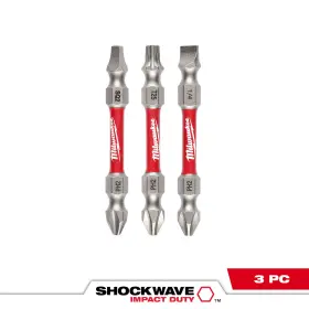 5695702 Milwaukee Shockwave Ph2/sq2/t25 Double Ended Bits 3pc Included Qty. 3
