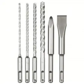 Milwaukee 711181307535 4-cutter Sds-plus Carbide Drill Bits With Flat And Bull Point Chisel 6-piece