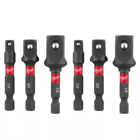 Milwaukee 726084132566 Shockwave Impact Duty 1/4 Inch Hex Shank Socket Adapter Set 6-pieces