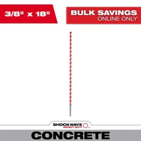 Milwaukee 726084265660 3/8 Inch X 16 18 Carbide Hammer Drill Bit For Concrete Stone Masonr