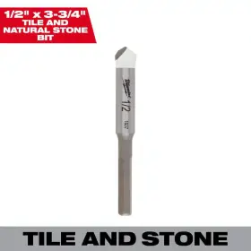 Milwaukee 744759339362 1/2 Inch Carbide Tipped Drill Bit For Drilling Natural Stone Granite Slate Cer