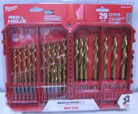 48-89-4672 Milwaukee 7899 Shockwave Impact Duty Red Helix 29 Piece Drill Bit Set