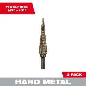 Milwaukee 888234574098 1/8 Inch To 1/2 #1 Cobalt Step Drill Bit 2-pack
