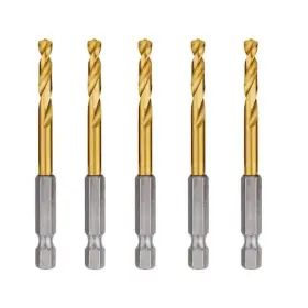 Milwaukee 888234574197 Shockwave 3/16 Inch Titanium Twist Drill Bit 5-pack