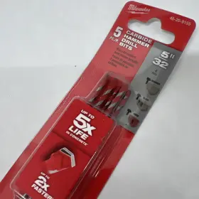 48-20-9155 Milwaukee Electric Tool Corp. 5/32 Inch X 6 Carbide Hammer Drill Bits 5-pack
